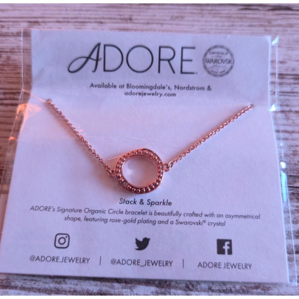 Adore Swarovski Crystal Rose Gold Organic Circle Bracelet SWK-FA-001